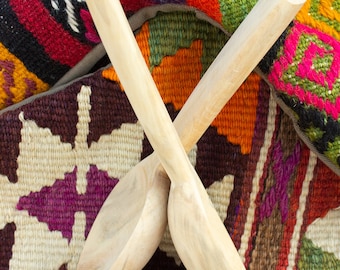 Set of 4 Boxwood Spoons for Folk Dancing - Ships from the US