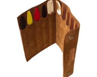 Corsaro leren risha-portemonnee - risha's/mizrabs/plectrums voor ouds