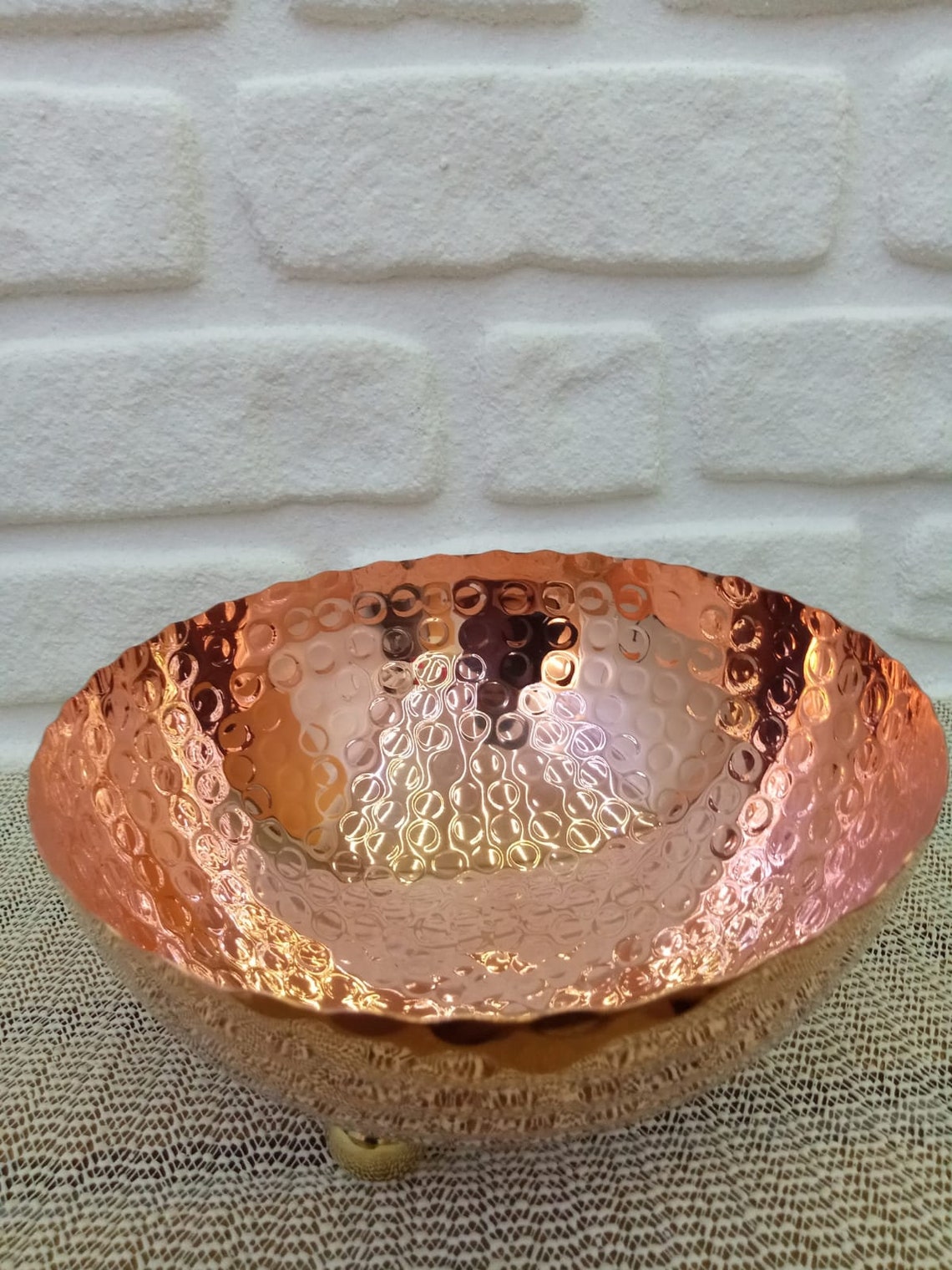 Copper Fruit Bowl Hand Hammered Copper Bowl Fruit Basket Etsy