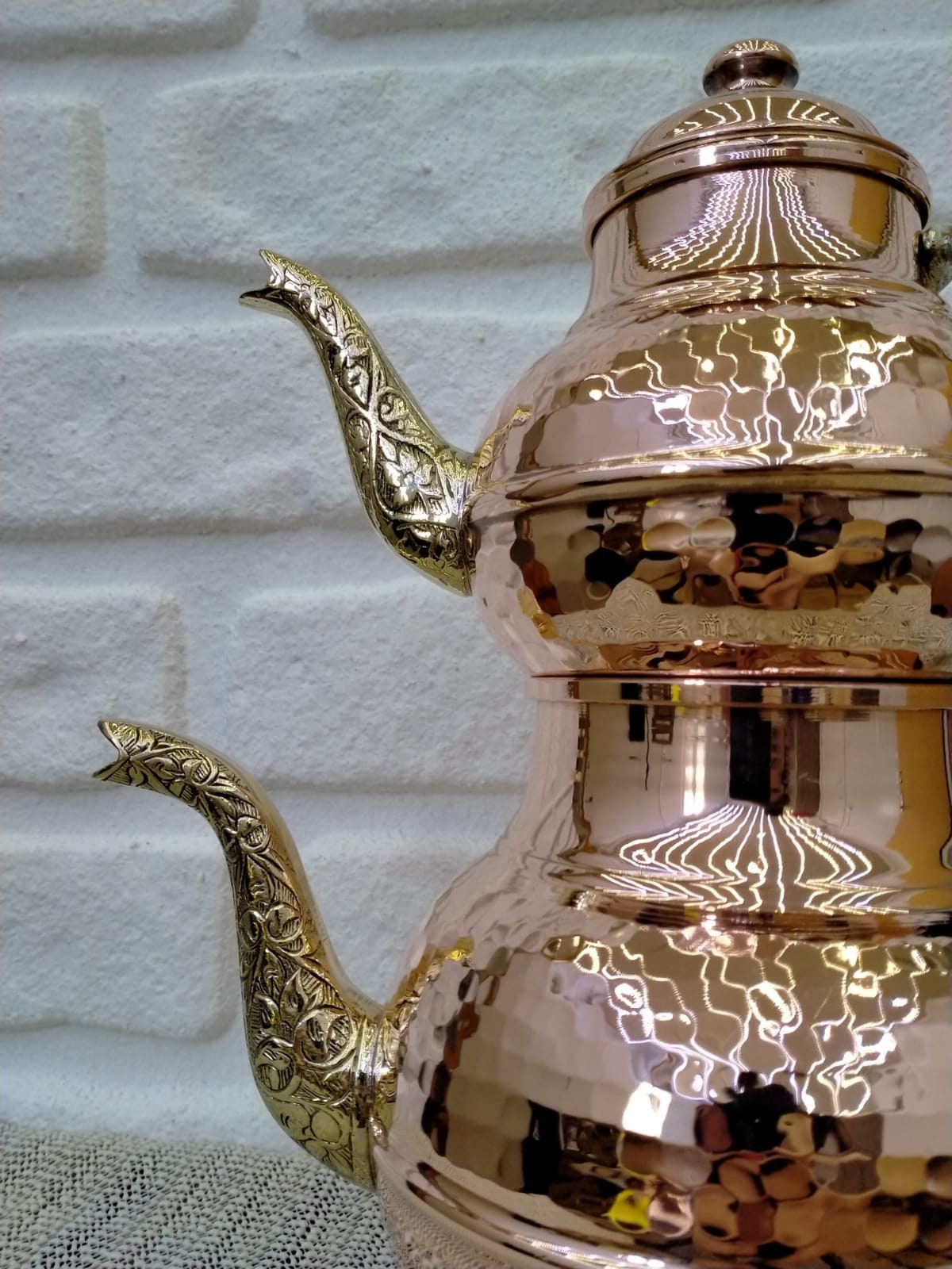 Turkish Copper Teapot Hammered Copper Tea Maker Turkish Etsy