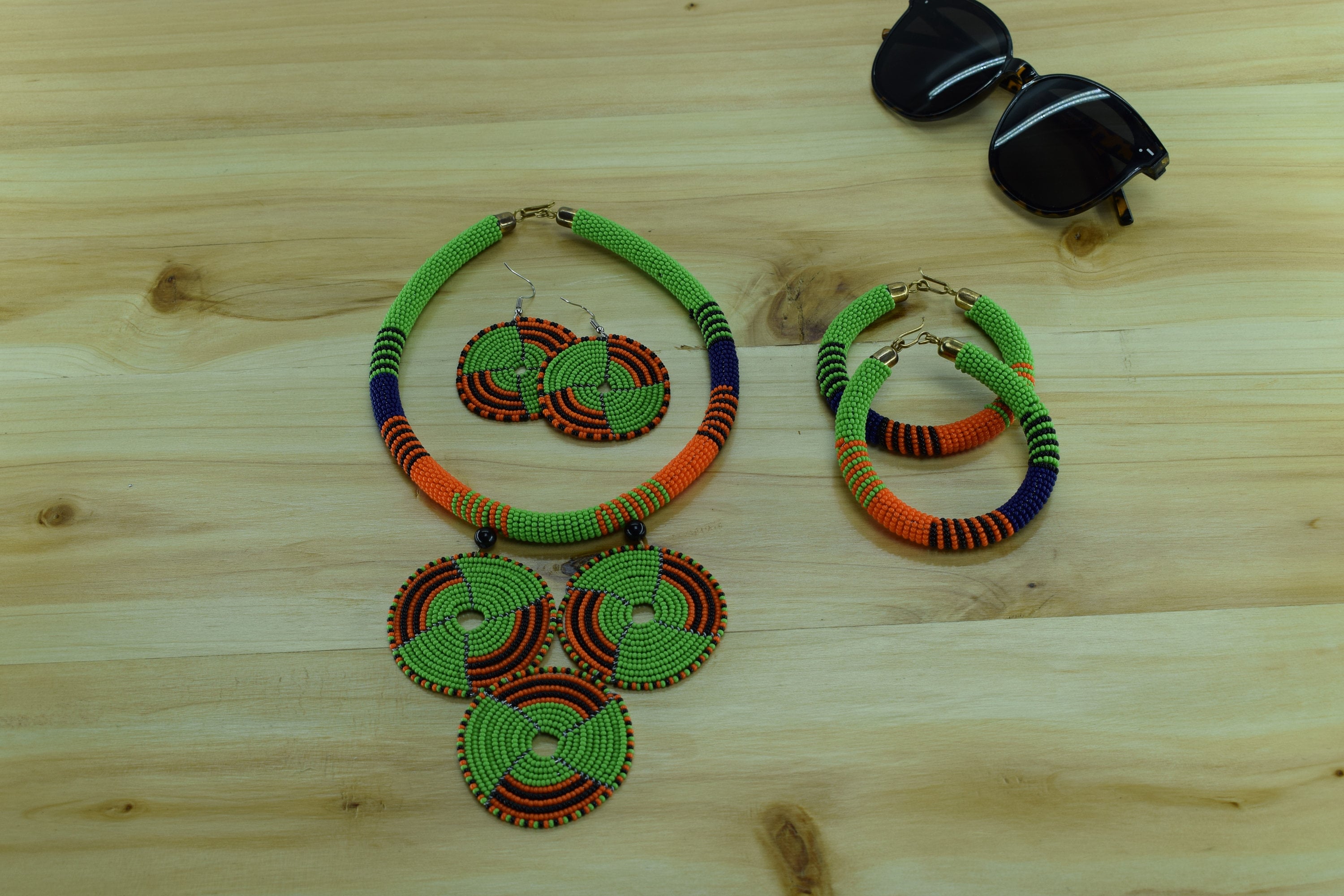 SALE African Necklace African Jewelry Set Handmade Beaded Etsy