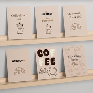 Kaffee Postkarten Set – Stilvolle Typo-Karten für Kaffeeliebhaber