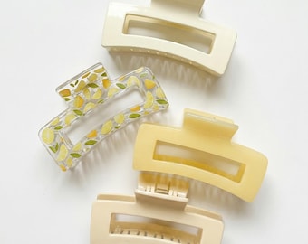 Lemon hair clip: Summer hair clip in yellow with lemon motifs