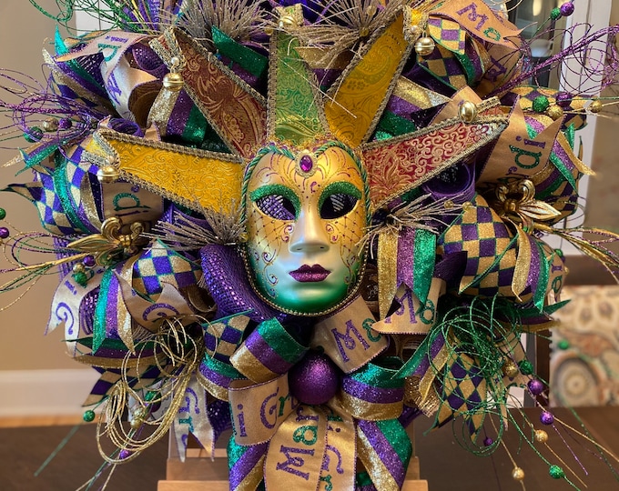 Mardi Gras Wreath, Mardi Gras Swags, Mardi Gras Decor, Mardi Gras