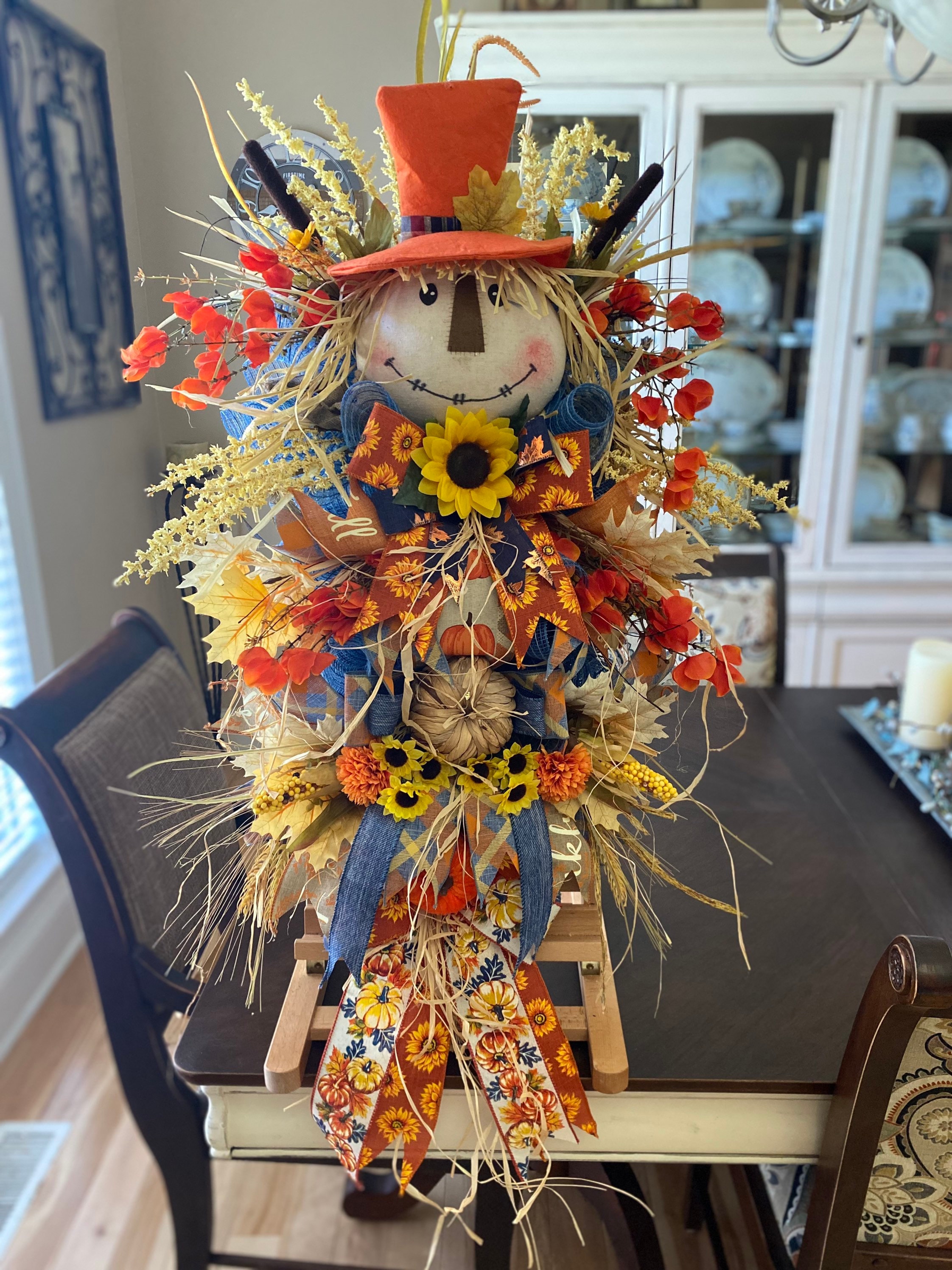 Guirnaldas de espantapájaros, corona de espantapájaros, guirnaldas de otoño, decoración de otoño, decoraciones de espantapájaros, decoración de puertas, decoraciones de puertas, guirnaldas de Halloween