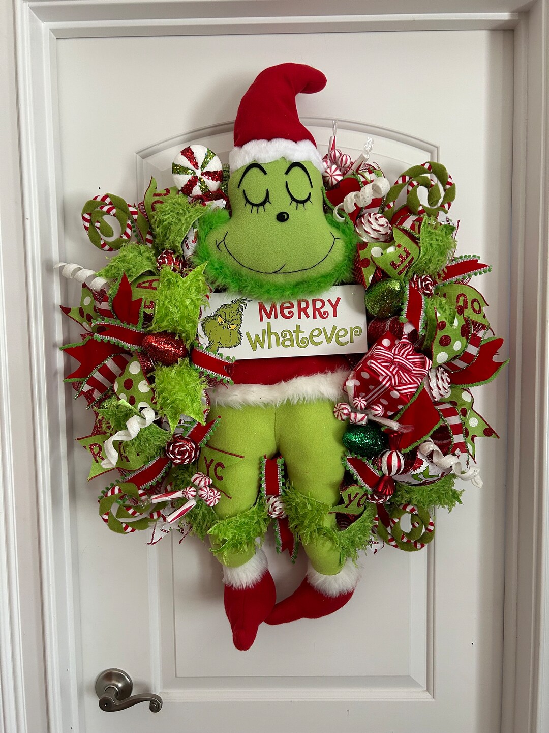 Grinch Inspired Wreaths Grinch Swags Grinch Decor Grinch Etsy