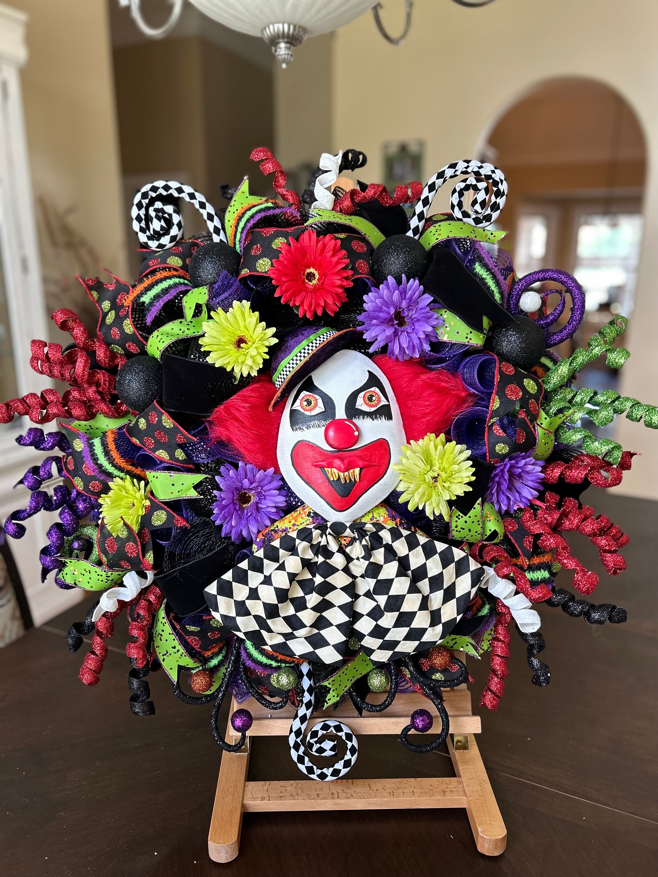 Halloween Wreath, Halloween Swags, Scary Clown Wreaths