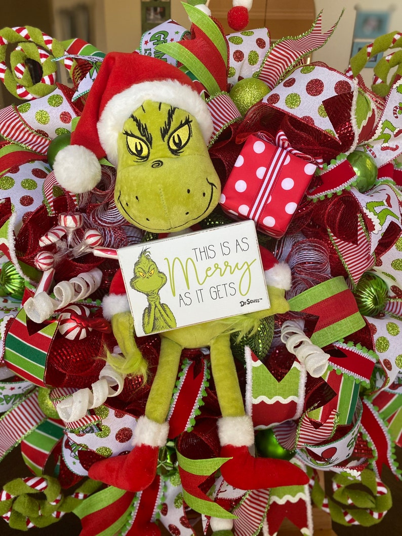Grinch Wreaths Grinch Swags Grinch Decor Grinch Etsy