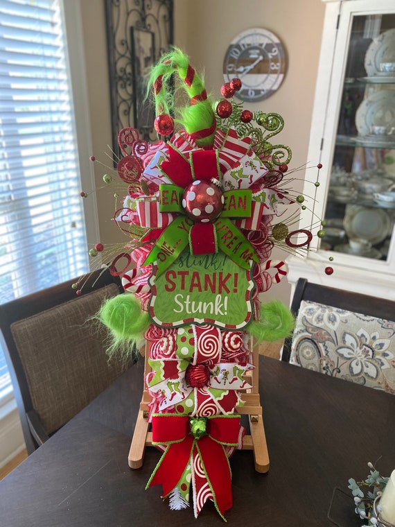 Grinch Themed Swags, Grinch Themed Wreaths, Grinch Decor, Christmas Swags,  Christmas Wreaths, Green Monster Swags, Door Decor, Door Swags 