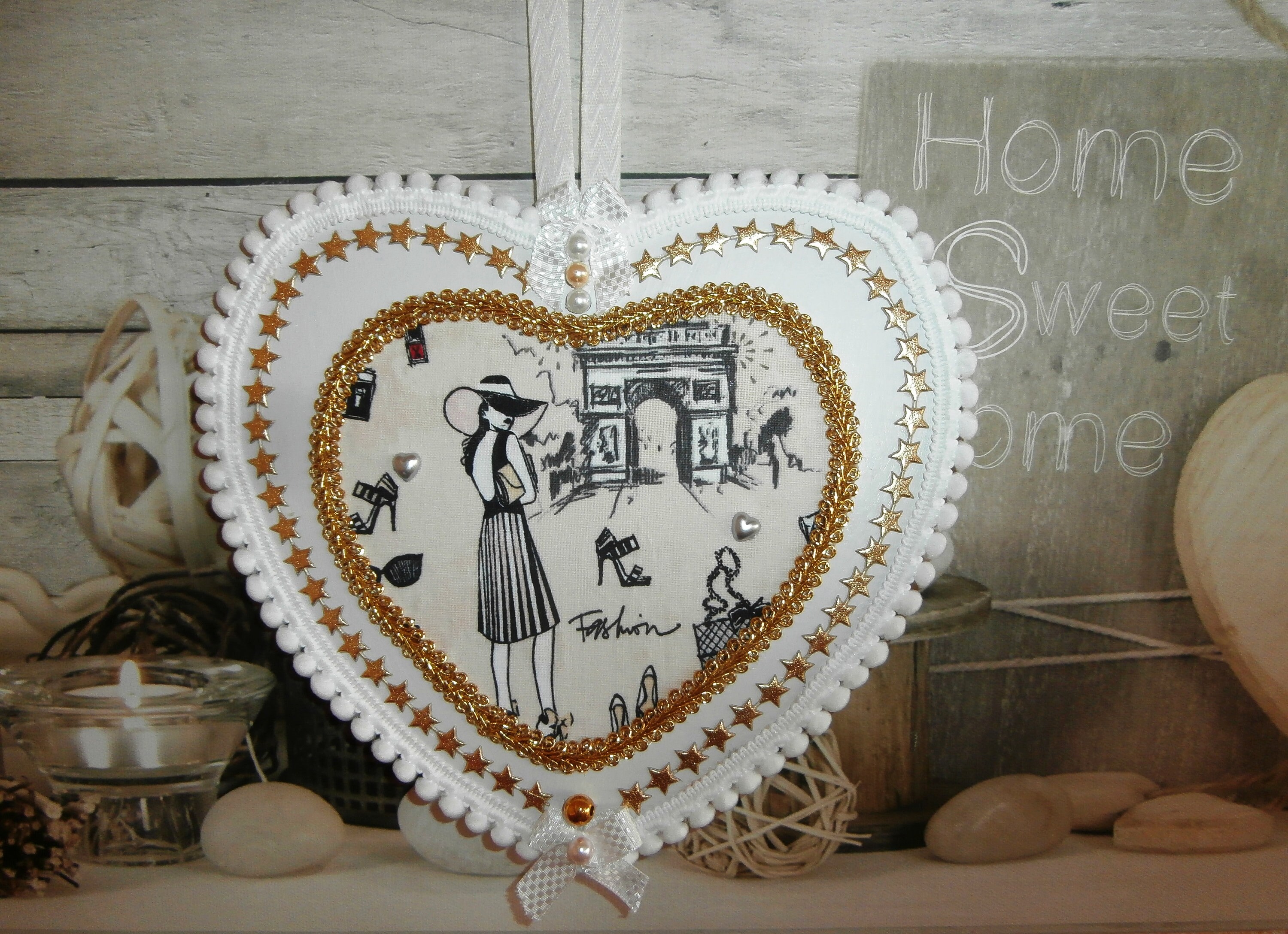 Plaque de Porte Fashionista à Paris avec Arc Triomphe