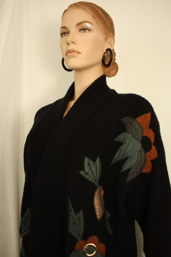 80s oversized chunky batwing cardigan. leather be