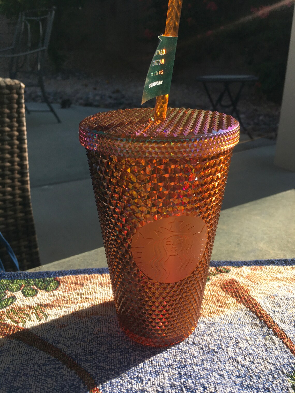 starbucks butter yellow studded tumbler