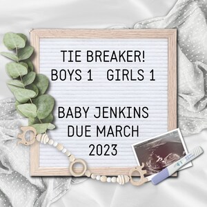 Tie Breaker Digital Social Media Pregnancy Announcement Due Date ...