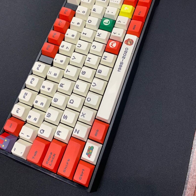 Nintendo Super Mario PBT Keycap Set for Mechanical Keyboard Etsy