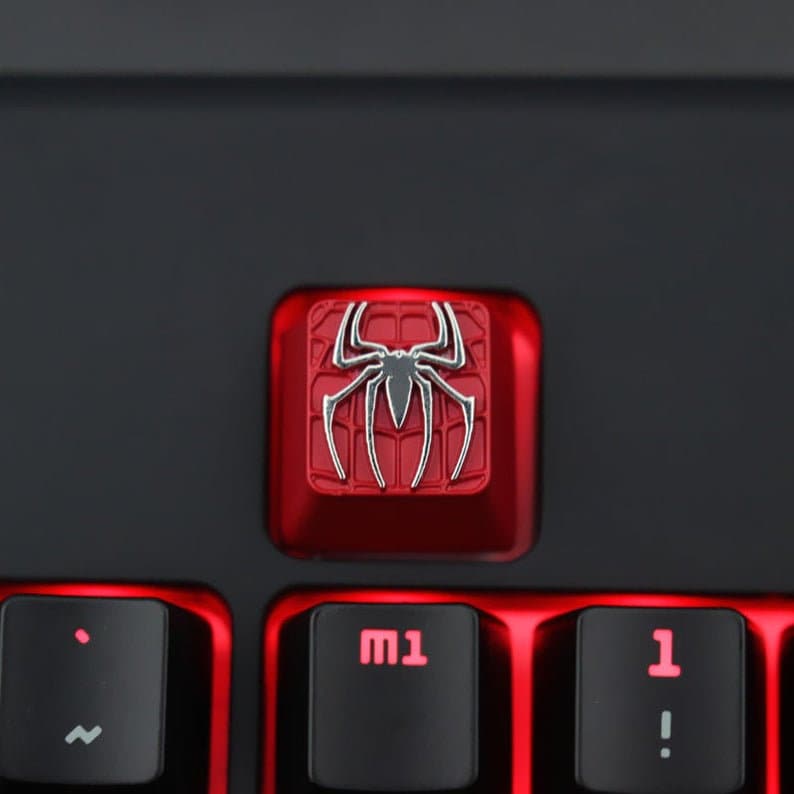 MARVEL AVENGERS Spider-man Symbol Custom Metal Keycap for Mechanical Keyboard