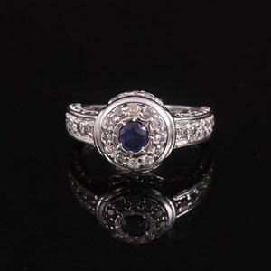 Sapphire Ring,wedding Ring, engagement Ring,Sterling Silver Ring, Ring With white Gold Plated Ring,925 Sterling Silver, Ring,Hola,Ring,Gift