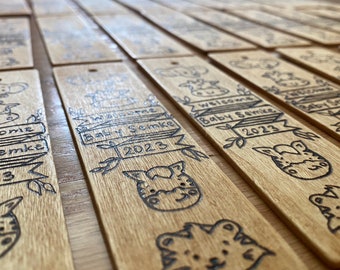 Custom Hand Wood Burned Bulk Bookmarks (Baby Shower Favors, Wedding Guest Favors, Book Club Gift, Literary Gift, Bulk Party Favors)