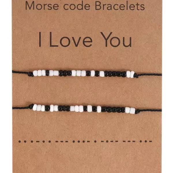 Morsecode-Armband – Valentinsgeschenke für ihn, sie – „Ich liebe dich“, geheime versteckte Botschaft – Paare – Freundin – Freund – Partner