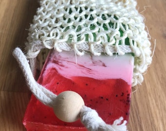 Soap Bag- Exfoliating- Plastic Free Shower- Soap Saver Bag- Zero Waste- Eco Friendly