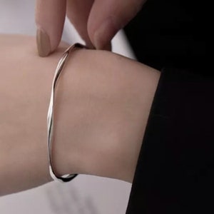 Silver Twist Bangles Gifts for women Silver Bracelet gifts for girls image 2