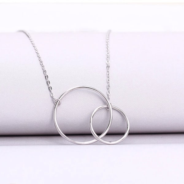 Collier double cercle en argent - Cadeaux pour femme