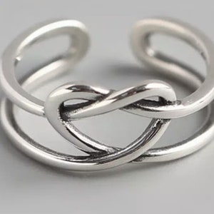 Zilveren Hartjesring-Love Knot-Zilveren ringen voor vrouwen-meisjes-cadeau voor haar