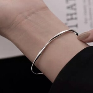 Silver Twist Bangles Gifts for women Silver Bracelet gifts for girls image 4