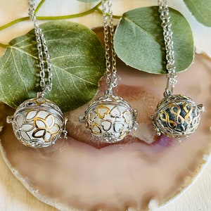 Collier de chaîne à désamorce en métal mixte en argent et en or pour femmes, collier d’aromathérapie pour femmes