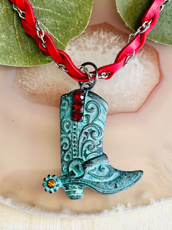 Collana Western Turchese E Pelle Per Donna – Gioiello Boho Chic Per Concerti Country E Look Estivi