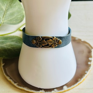 Women’s Blue Bracelet, Womens Leather Bracelet