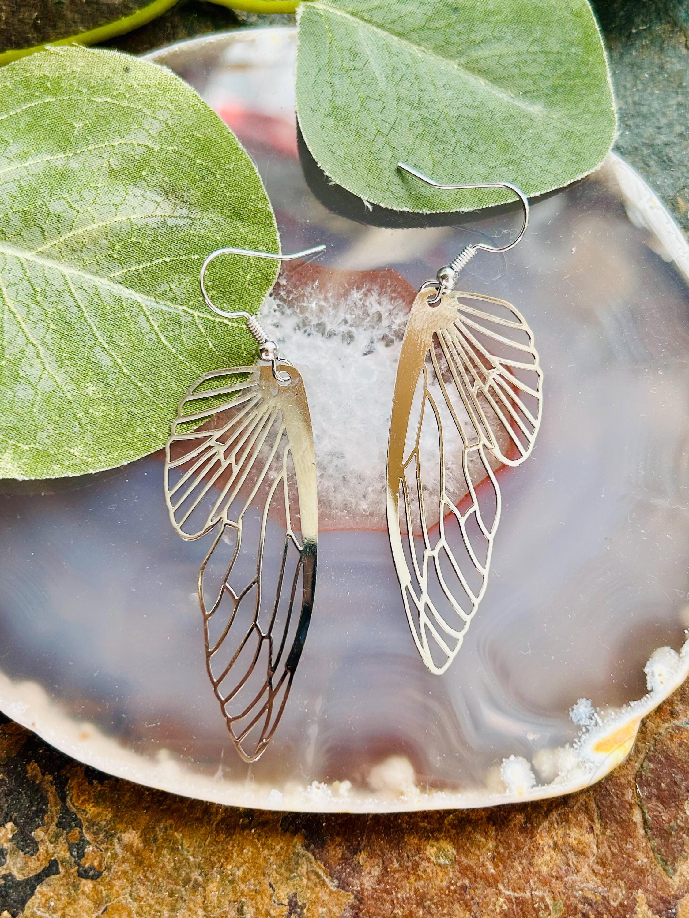 Pendientes De Mariposa Bohemios - Cristal Negro, Diseño Hueco, Minimalistas, Para Mujer