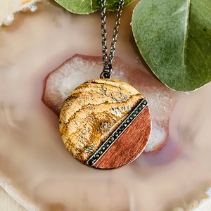 Womens Asymmetrical Howlite Round Pendant Necklace, Womens Gunmetal Necklace
