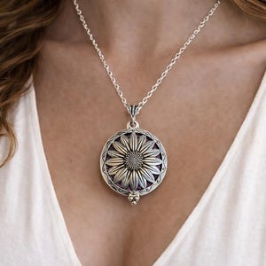 Essential Oil Diffuser Necklace Elephant or Flower Aromatherapy Locket Necklace Silver Pendant Gift for Her Car Diffuser Jewelry