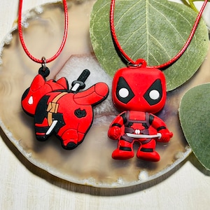 Kids Super Hero Necklace, Kids Deadpool Necklace