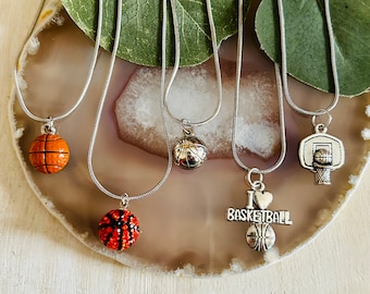 Kids Basketball Necklace, Kids Sports Necklace