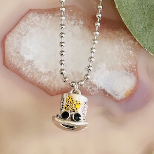 Women’s Steampunk Hat Necklace, Women’s Silver Necklace