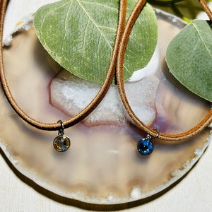 Kids Leather Gem Necklace, Kids Necklace