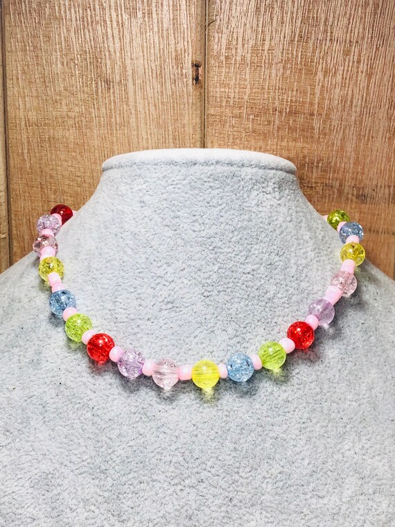 手作りのカラフルなビーズネックレス、子供用ジュエリー - Etsy 日本