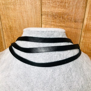 Womens Black Choker Necklace, Womens Leather Necklace