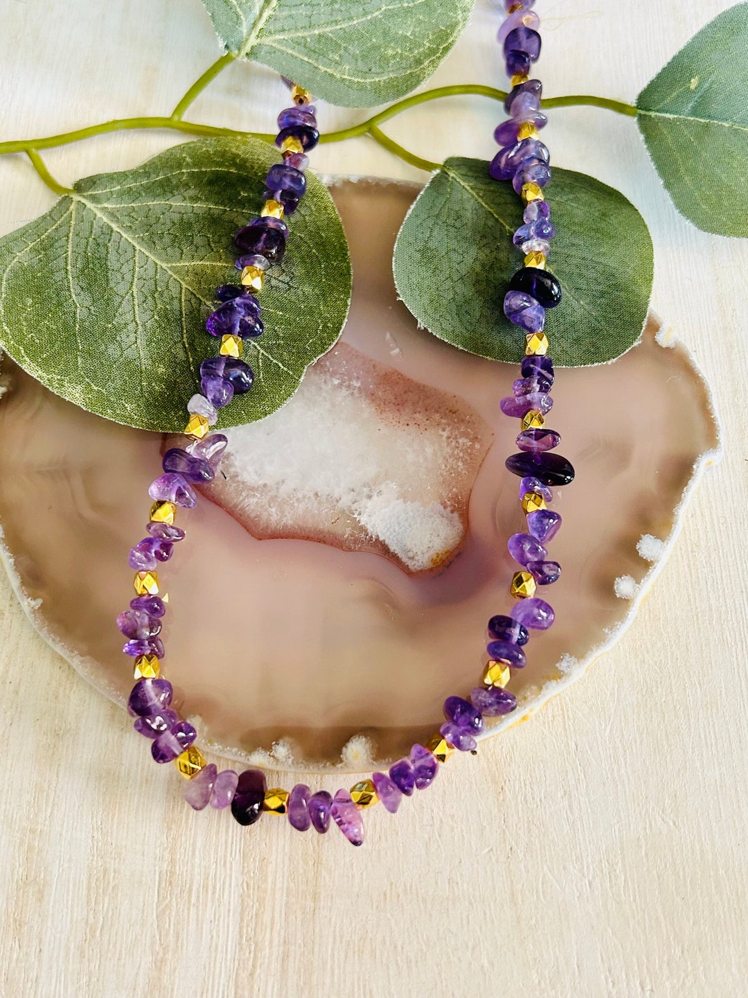 Conjunto Collar Y Pendientes Artesanía En Piedra Natural | Magic Gaia
