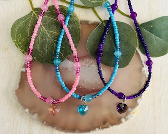 Perlen Herz Charm Halskette, Kinder Liebe Halskette