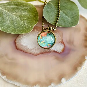 World Globe Charm Necklace, Kids Glow In The Dark Travel Necklace