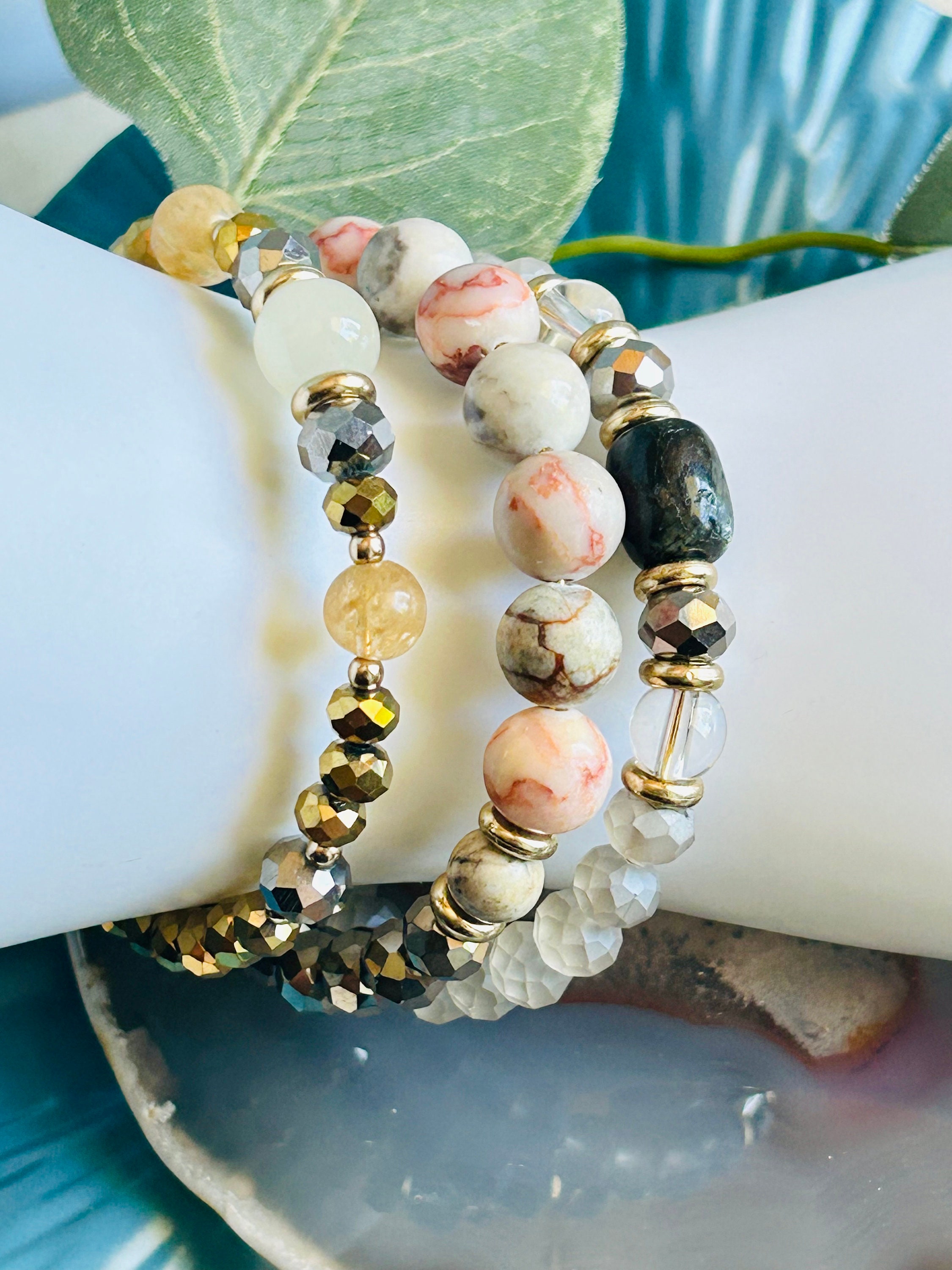 Pearl Beaded Wrap Bracelet - Bohemian Multilayer Charm Bangle With Silver Metal Beads