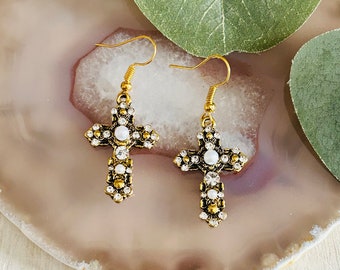 Women’s Baroque Cross Earrings , Women’s Drop Earrings