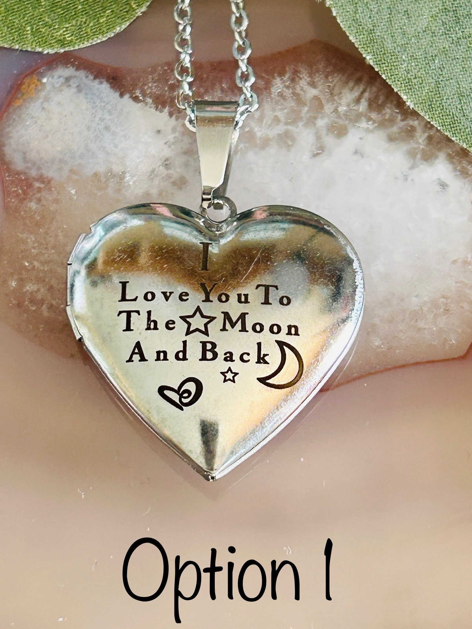 Love you to the moon and back locket necklace deals