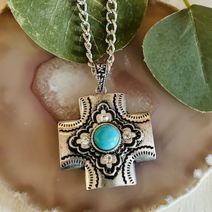 Womens Western Charm Necklace, Womens Silver Necklace