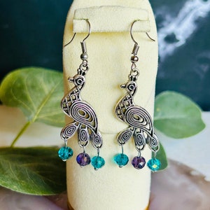 Women’s  Peacock Earrings , Women’s Chandelier Earrings D4