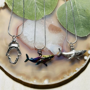 Kids Silver Shark Necklace, Kids Ocean Animal Necklace