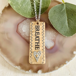 Women’s Breathe Pendant Necklace, Women’s Gold And Silver Necklace