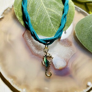 Girls Blue Necklace, Girls Seahorse Necklace